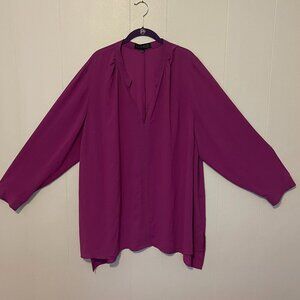 Eloquii Size 26 Magenta 3/4 Sleeve Blouse